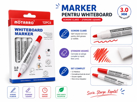 Instrumente de scris - Marker whiteboard rosu