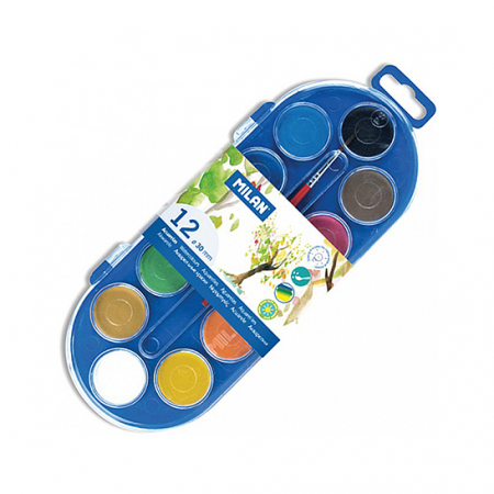 Acuarele, Tempera, Guase, Pensule - Acuarele 12 culori/set