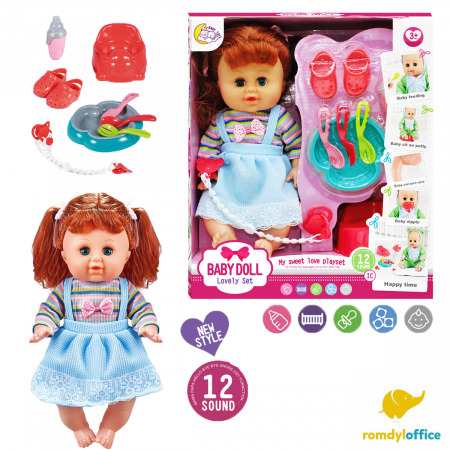 Papusi,castele,carucioare si casute - Papusa Baby cu accesorii