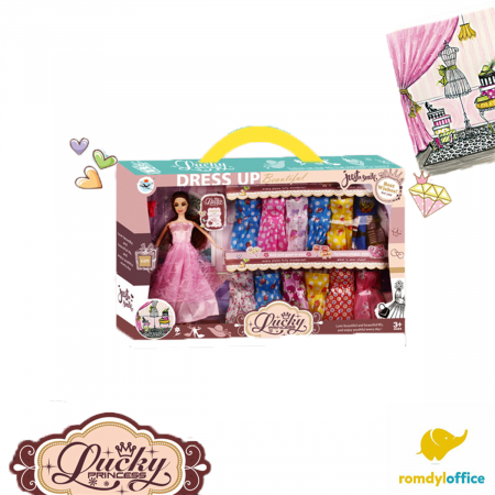 Papusi,castele,carucioare si casute - Set papusa cu accesorii