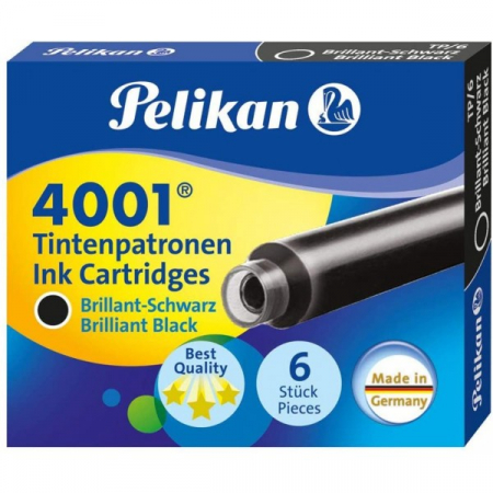 Rezerve pixuri, cerneala - Patroane mici, 6 buc/set, negru