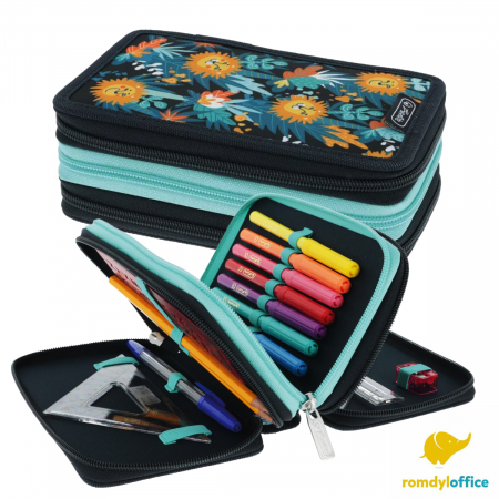 Penare,borsete - PENAR ECHIPAT,3COMP 31PIESE,HAPPY LIONS HERLITZ