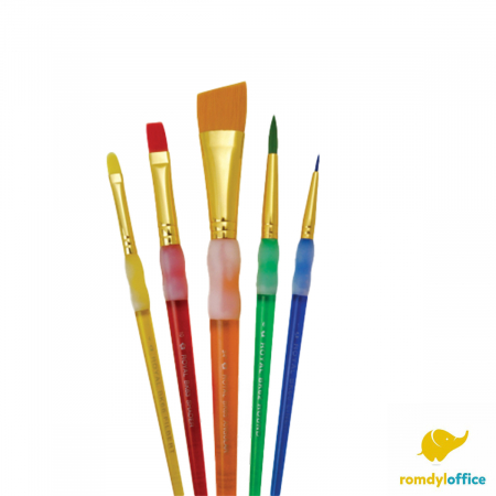 Acuarele, Tempera, Guase, Pensule - Pensule cu grip 5 buc/set