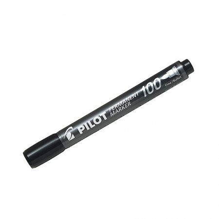 Markere permanente, whiteboard si burete de sters - PILOT MARKER PERMANENT P100 NEGRU 12/CUTIE