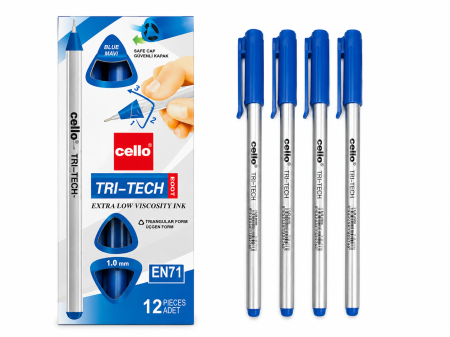 Instrumente de scris - Pix cu gel 1mm albastru cu capac