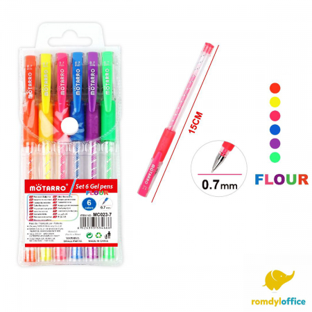 Pixuri cu gel - Pix cu gel glitter 6buc/set