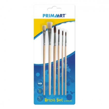 Acuarele, Tempera, Guase, Pensule - Pensule lemn 6buc/set