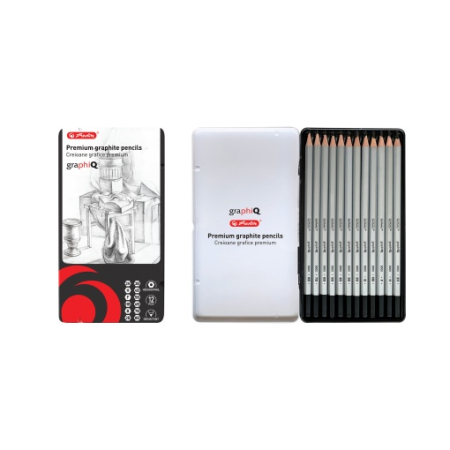Instrumente de scris - Set creion grafit 2mm set 12 cutie metal Herlitz