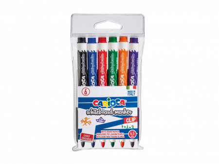 Markere si whiteboard - Set markere whiteboard Clip, 6 buc/set, CARIOCA