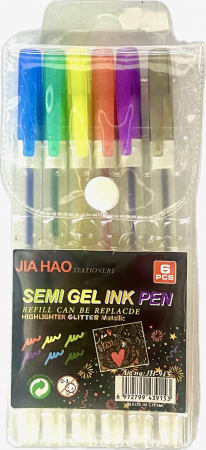 Pixuri cu gel - Set pix semigel cu sclipici