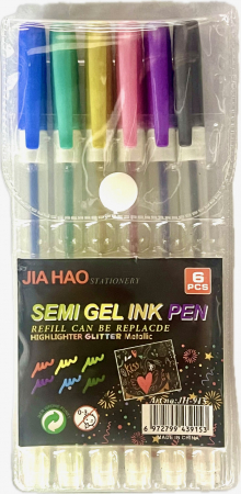 Pixuri cu gel - Set pix semigel metalic
