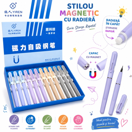 Instrumente de scris - Stilou cu stergere metalic
