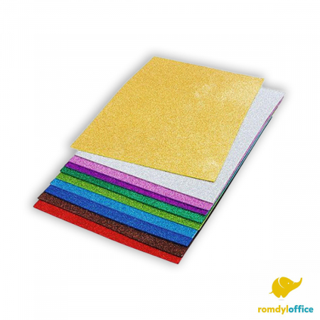 Articole din hartie - Spuma autoadeziva cu sclipici mixta 10coli/set