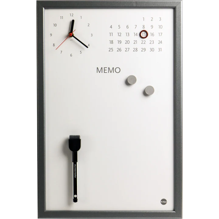 Panouri, Table, Aviziere si Rezerve Flipchart - Tabla magnetica cu ceas si memo, rama aluminiu