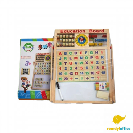 Jucarii de lemn - Tabla magnetica educativa din lemn cu accesorii