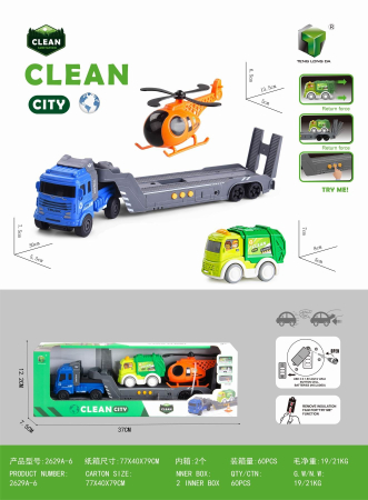 Jucarii - Trailer clean city cu sunete 37*8*12cm
