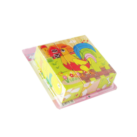 Jucarii de lemn - CUBURI LEMN TIP PUZZLE