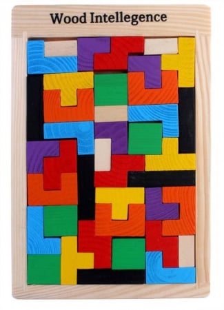 Jucarii de lemn - Joc lemn inteligence tip tetris