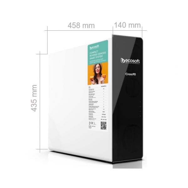 Sistem de osmoza inversa cu debit direct, Ecosoft Cross90, 1.5 litri/min, baterie smart cu indicator [2]