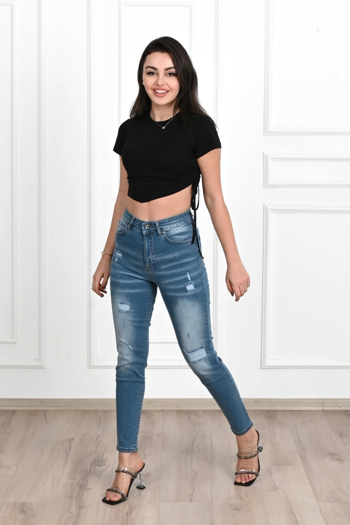 Blugi casual de dama, Bleu [6]