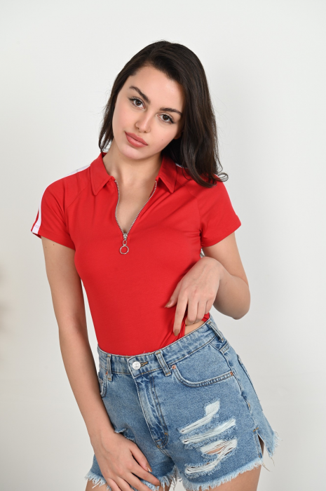 Body casual din bumbac cu dungi laterale [1]