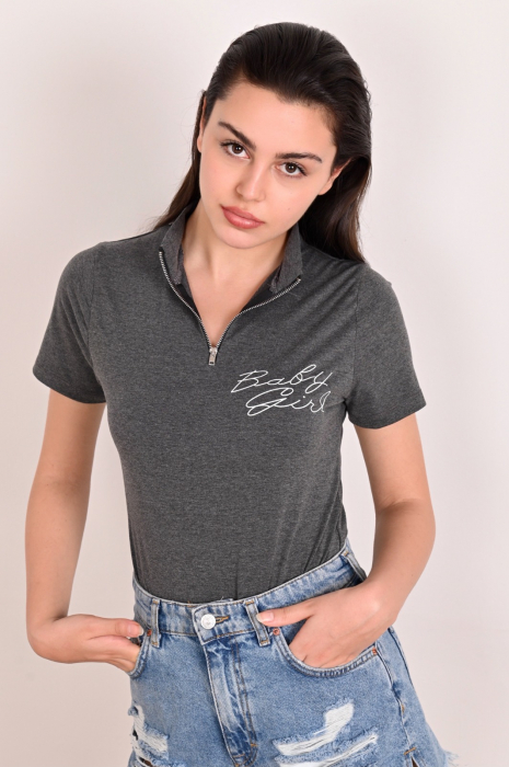 Body casual din bumbac imprimeu cu text Baby Girl [1]