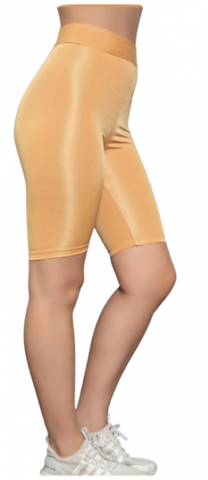 Colanti scurti cu talie inalta, potriviti pentru fitness/casual, culoare galben [1]