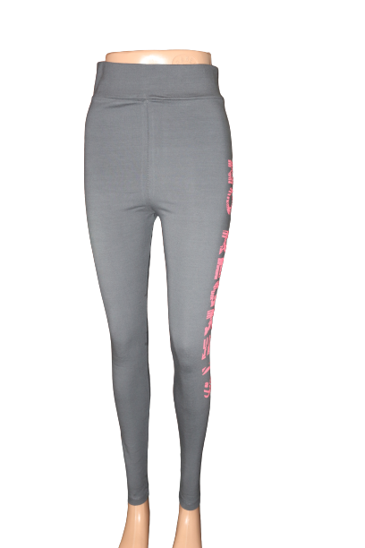 Colantii de dama cu imprimeu text “No Regrets”, culoare gri [4]