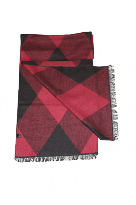 Fular barbati cu imprimeu geometric in romburi rosu cu negru [3]