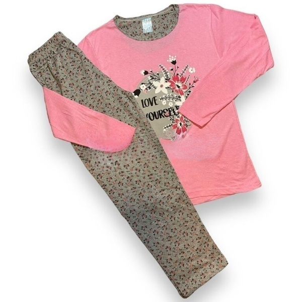 Pijama dama, confortabila si eleganta, roz-gri [1]