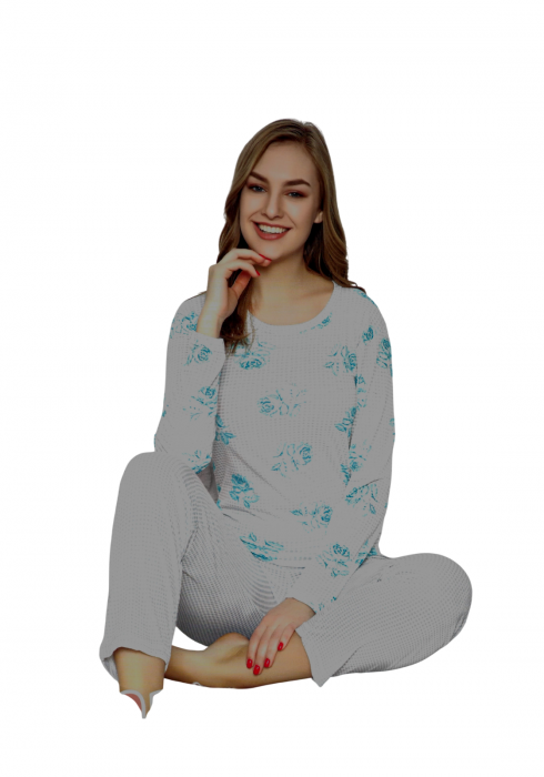 Pijama dama, confortabila si eleganta, turcoaz [2]