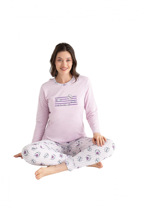 Pijama dama, confortabila si eleganta, violet [2]