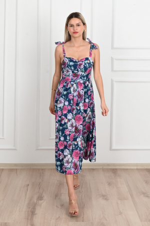 Rochie de vara casual, imprimeu floral culoare mov [7]