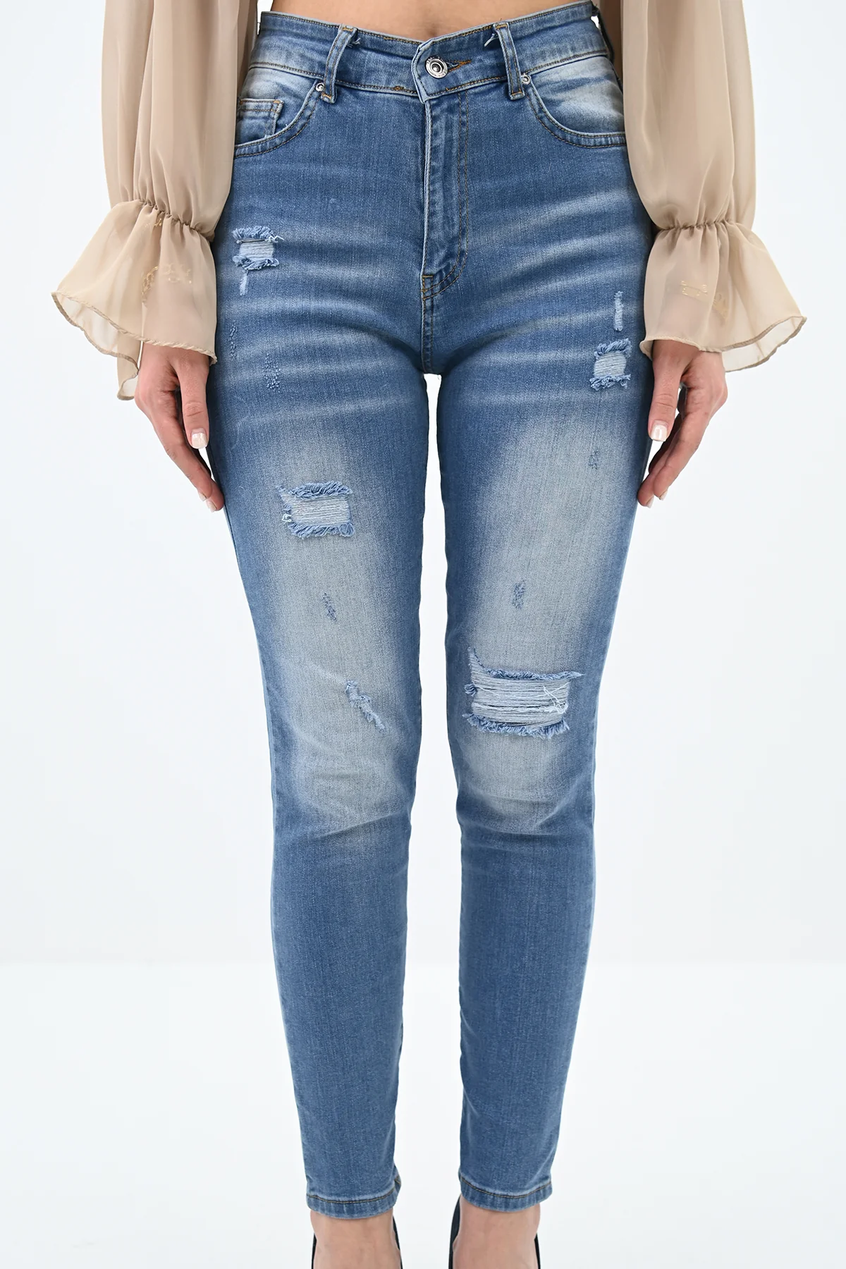 Blugi casual de dama, Bleu [4]