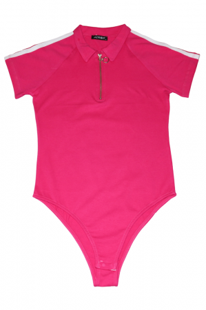 Body casual din bumbac cu dungi laterale [2]