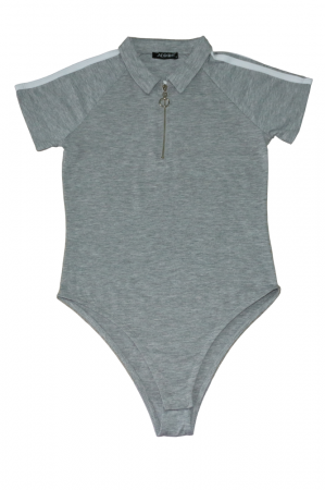 Body casual din bumbac cu dungi laterale [2]