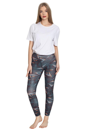 Colanti dama cu imprimeu inedit, portocaliu si negru [1]