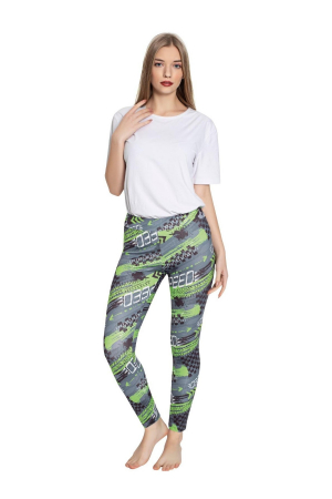 Colanti dama cu imprimeu inedit, verde cu gri [1]