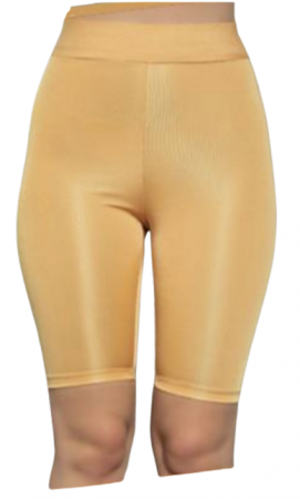 Colanti scurti cu talie inalta, potriviti pentru fitness/casual, culoare galben [1]