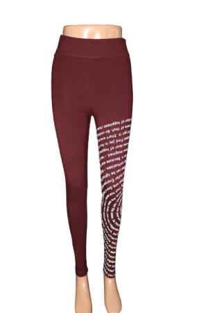 Colanti dama - Colantii de dama cu imprimeu text “Different is Beautiful”, culoare grena/visiniu