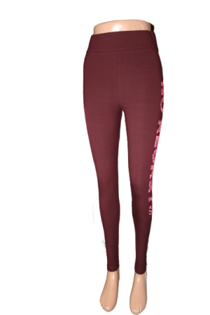 Colantii de dama cu imprimeu text “No Regrets”, culoare grena/visiniu [1]
