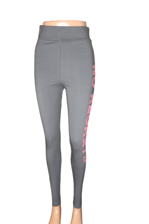 Colantii de dama cu imprimeu text “No Regrets”, culoare gri [3]