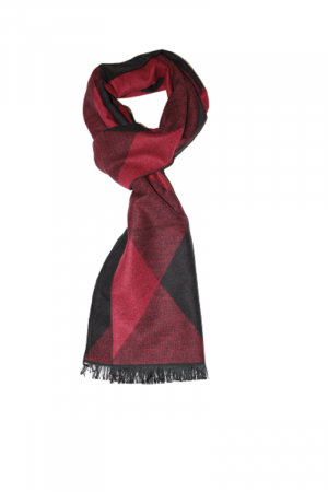 Fular barbati cu imprimeu geometric in romburi rosu cu negru [3]