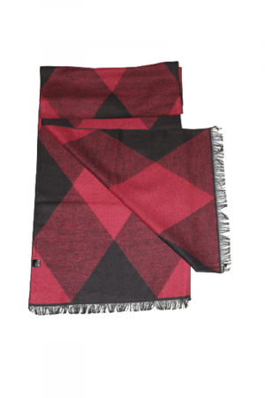 Fular barbati cu imprimeu geometric in romburi rosu cu negru [2]