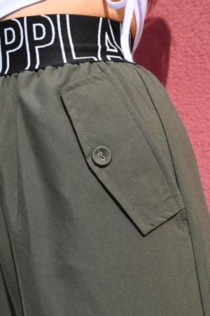 Pantaloni lungi de dama, design lejer, culoare kaki [4]