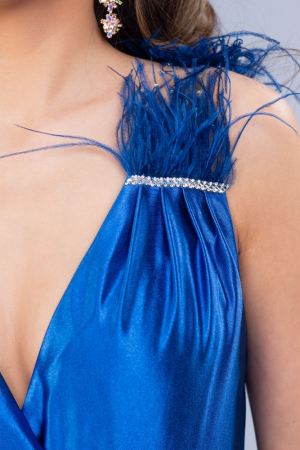 Rochie lunga de seara, eleganta, Albastru regal [4]