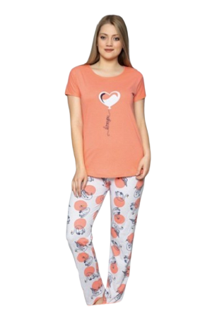 Femei - Pijama dama, confortabila si eleganta, portocaliu