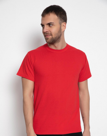 Model Rotund - Tricou barbati, imprimeu simplu - fara model, rosu