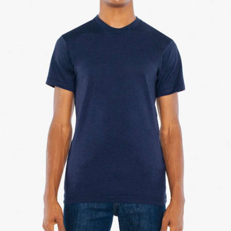 Model Rotund - Tricou cu decolteu rotund, la baza gatului, bleumarin