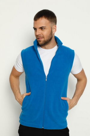 Veste barbati - Vesta Barbati - textura material Polar - Albastru